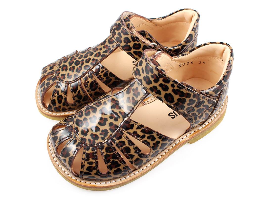 Midler Tilsvarende Kunstneriske Angulus sandal leopard lak | 5226-101 NAT/S Brown Leopard | str. 24-28 |  UDSALG
