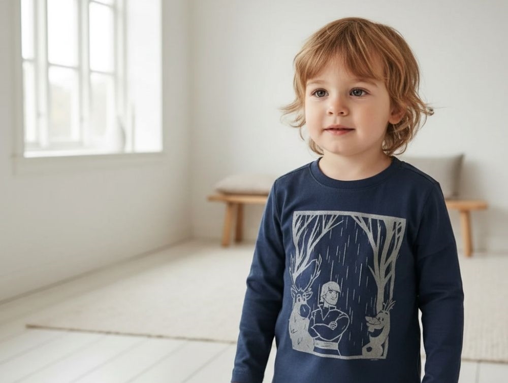 Wheat T-shirt Frozen Midnight Navy Reflective - Str. 2y 92cm