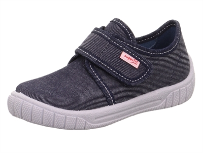 Superfit Bill hjemmesko blå hvid med velcro