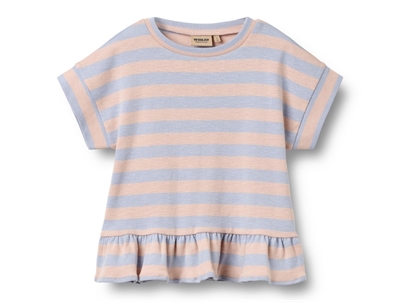 Wheat Marie t-shirt powder stripe med flæsekant
