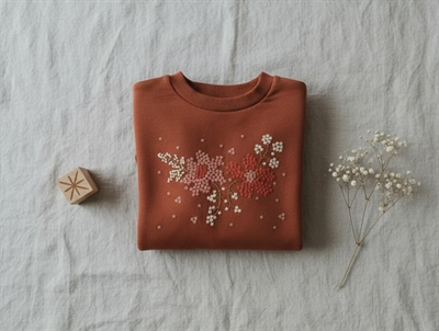 Wheat red embroidery sweatshirt Vega