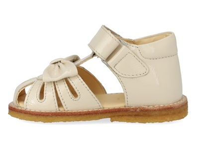 Angulus begynder sandal buttermilk med velcro og sløjfe