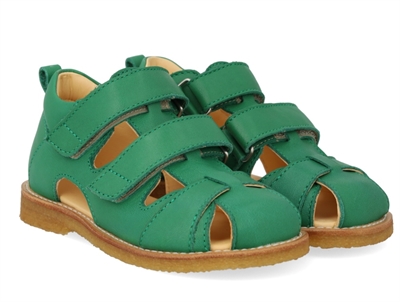 Angulus sandal grøn med velcro og lukket tå