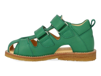 Angulus sandal grøn med velcro og lukket tå