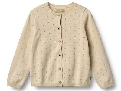 Wheat Maia cardigan sandshell med hulmønster