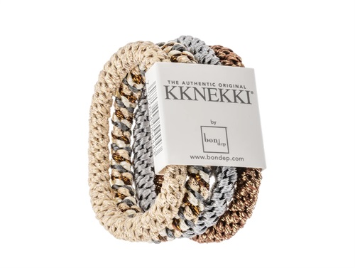 Kknekki Hårelastikker Brown/blue Glitter Mix (4-pak)