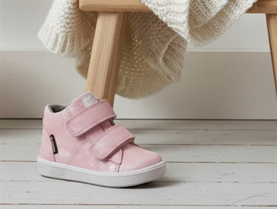 Superfit SUPIES sko rosa ruskind med glittereffekt