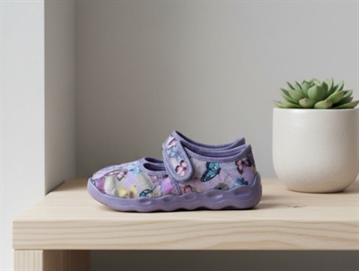Superfit Bubble hjemmesko lilla med sommerfugle