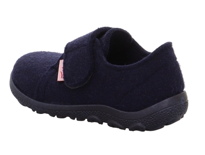 Superfit HAPPY OCTI mørkeblå hjemmesko i uldfilt med velcro