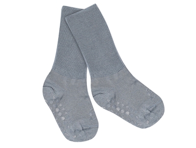 GoBabyGo skridsikre merinouldstrømper i stone blue