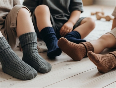 MP strømper pecan pie mix 3-pak i uld med ribstruktur