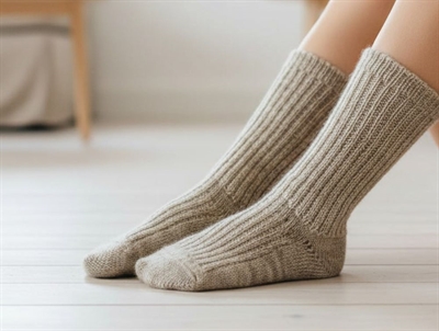 MP light brown melange strømper Quin uld (2-pak)