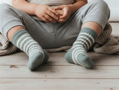 MP lily pad strømper uld striber (2-pak)