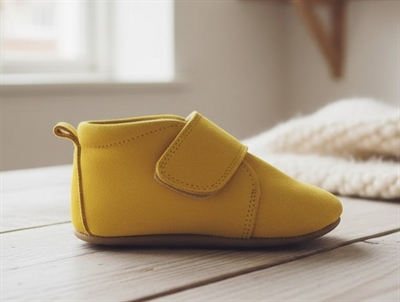 Pom Pom hjemmesko yellow ruskind