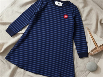 Wood Wood kjole Aya navy/blue stripes