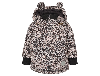 MarMar jakke leopard print med hætte og ører set forfra
