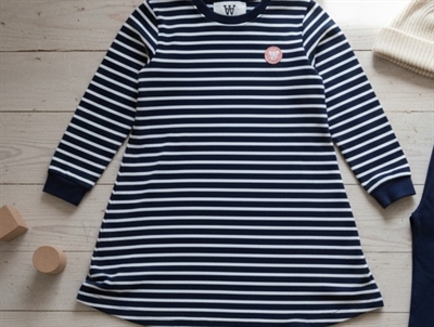 Wood Wood kjole Aya navy/offwhite stripes