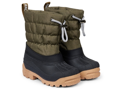 Angulus termo snestøvle i oliven med uldfoer