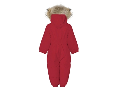 Ver de Terre wintersuit cranberry med hætte og pels bagside