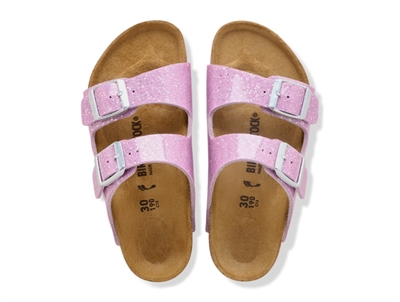 Birkenstock Arizona Kids sandal i lilla med glitter og to spænder