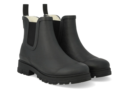 Angulus gummistøvle i sort med uldfoer