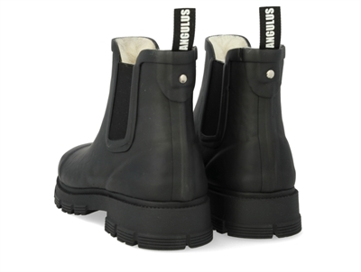 Angulus gummistøvle i sort med uldfoer