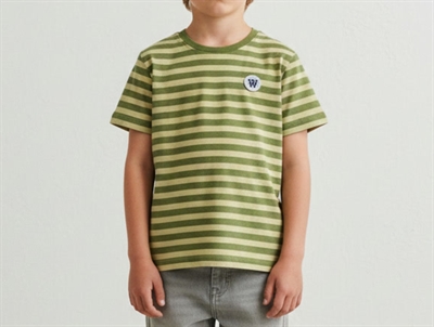Wood Wood khaki/pesto stribet t-shirt Ola