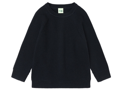 Raglan sweater i dark navy fra FUB i merinould