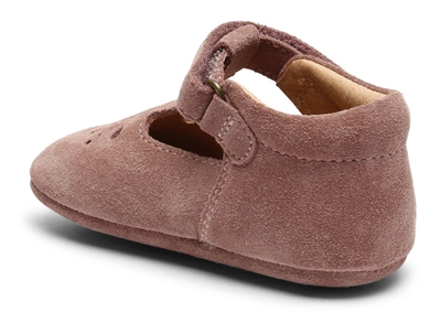Bisgaard Bloom hjemmesko rose med skridsikker lædersålBisgaard Bloom hjemmesko rose set fra bagfra
