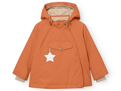 MINI A TURE vinterjakke leather brown med fleece og Thermolite set forfra