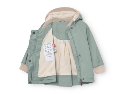 Mini A Ture Matwiami overgangsjakke i granite green med fleecefor