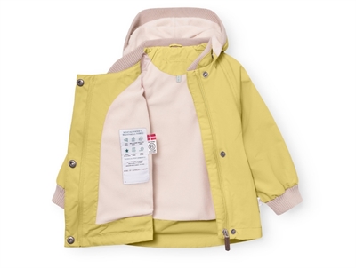 Mini A Ture Matwai fleecejakke i dusky citron med fleecefor