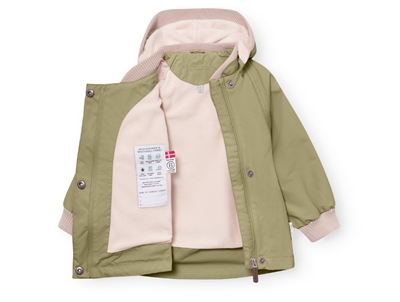 Mini A Ture Matwai overgangsjakke i boa green med fleecefor