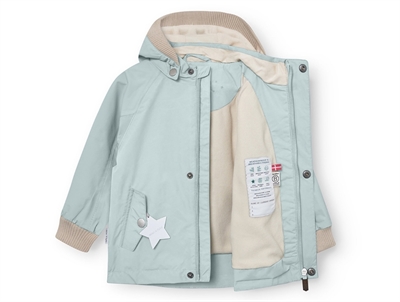 Mini A Ture Matwally overgangsjakke i cloud blue med fleecefor