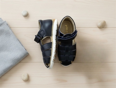 Pom Pom sandal navy med velcro