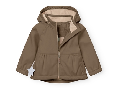 Mini A Ture softshelljakke i morel grey med fleecefor