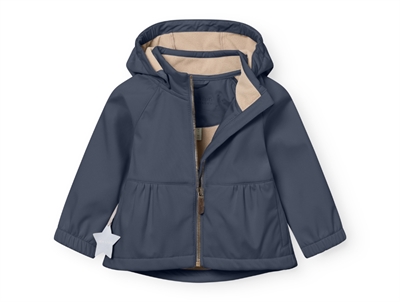 Mini A Ture softshelljakke i ombre blue med fleecefor