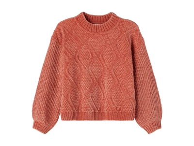 Name It strikbluse etruscan red