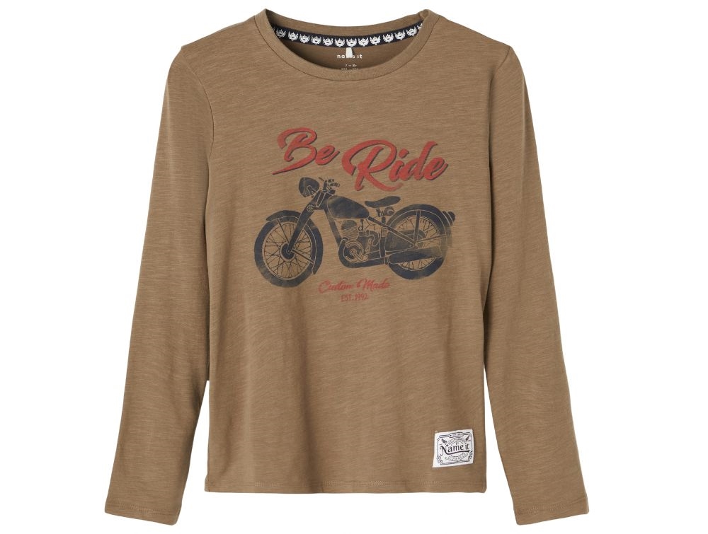 Name It T-shirt Stone Gray Med Print
