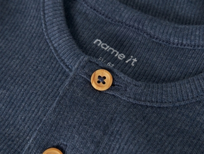 Name It body vintage indigo melange med knapper