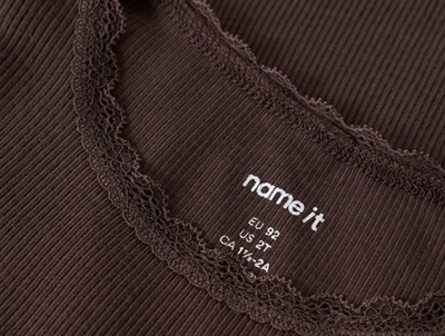 Name It bluse french roast med blondekant