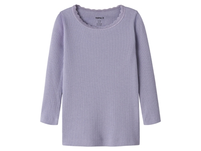 Name It bluse heirloom lilac med blondekant