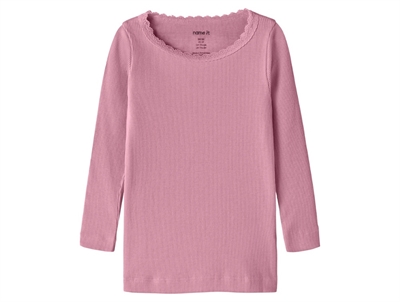Name It bluse lilas med blondekant