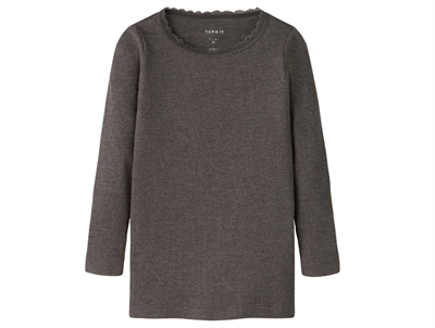 name it ribbluse delicioso melange med blondekant forfra