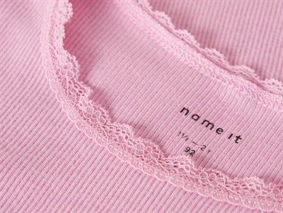 name it ribbluse sweet dreams melange med blondekant detalje
