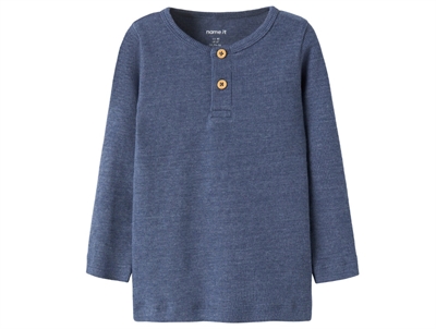 Name It bluse vintage indigo melange med knapper