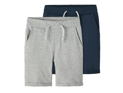 Name It grey melange/dark sapphire sweatshorts (2-pak)