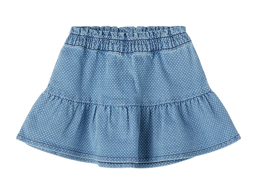 Name It Nederdel Medium Blue Denim Prikker - Str. 4y 104cm