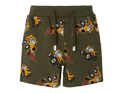Name It shorts sweat olive night JCB traktor