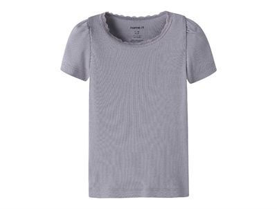 Name It t-shirt lavender gray med rib